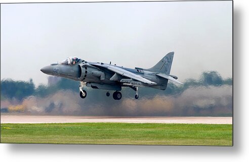 3scape Metal Print featuring the photograph AV-8B Harrier by Adam Romanowicz