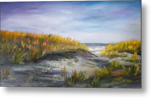 Sand Metal Print featuring the painting Beach Walkway by Marlyn Boyd
