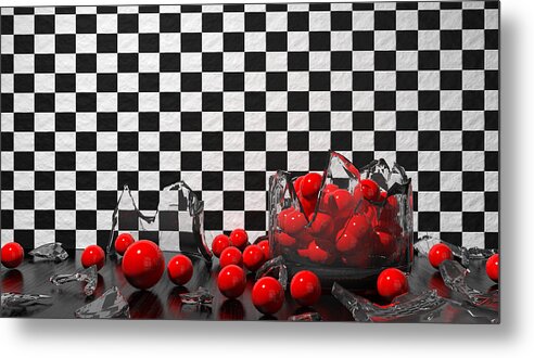 3d Metal Print featuring the photograph Black And Red Take Three by Meir Ezrachi