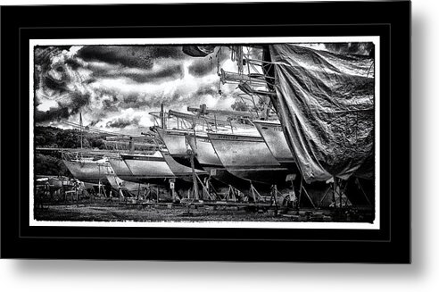 Boats Metal Print featuring the photograph Boats out of Water by Monroe Payne