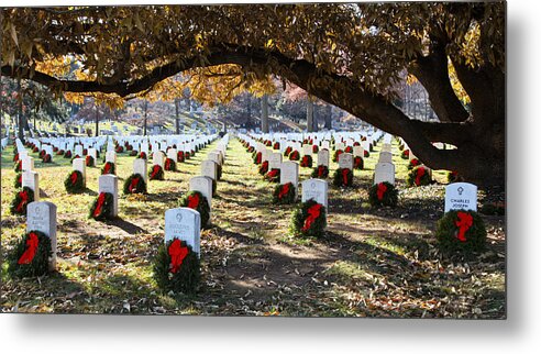 Arlington Metal Print featuring the photograph Christmas in Arlington Cemetery by Jack Nevitt