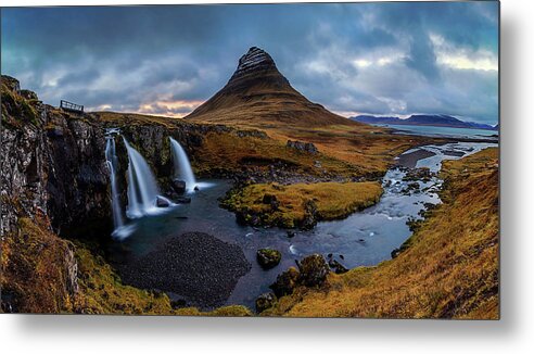 Scenics Metal Print featuring the photograph Evening At Kirkjufell by Naphat Photography