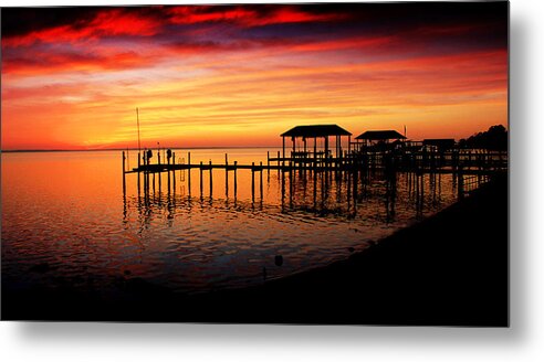 Pier Metal Print featuring the photograph Evening Enchantment at the Hilton Pier by Ola Allen