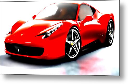 Ferrari Metal Print featuring the mixed media Ferrari 458 by Brian Reaves