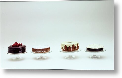 Food Metal Print featuring the photograph Four Cakes Side By Side by Romulo Yanes