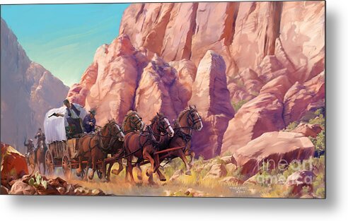 Moab Metal Print featuring the painting Gett'en Through by Robert Corsetti