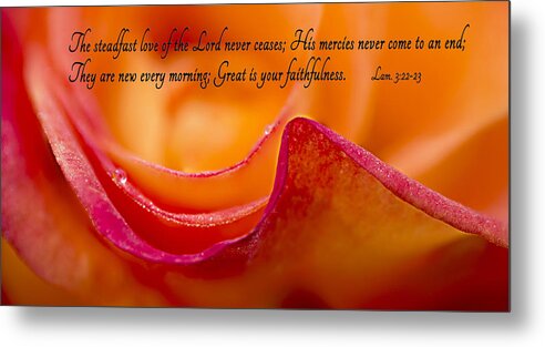 Rose Metal Print featuring the photograph Great Is Your Faithfulness by Mary Jo Allen