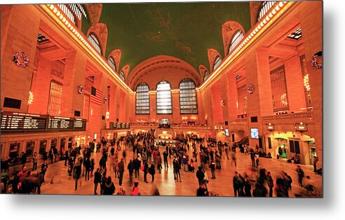 People Metal Print featuring the photograph Holiday Crowds At Grand Central Station by Matt Champlin