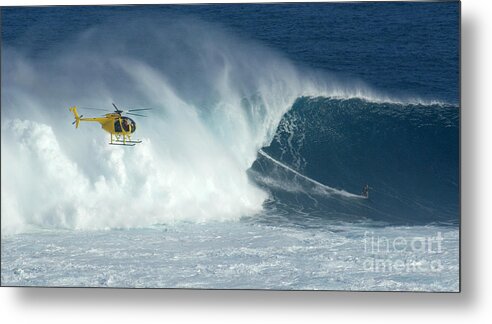 Laird Hamilton Metal Print featuring the photograph Laird Hamilton Going Left At Jaws by Bob Christopher