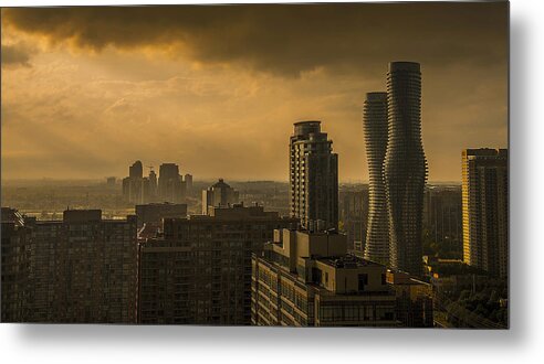 Toronto Metal Print featuring the photograph Marilyn Monroe Buildings MIssissauga by Bill Cubitt