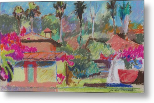 Mexican Metal Print featuring the painting Mexican Spa by Linda Novick