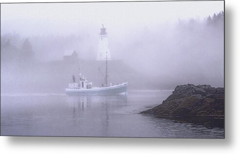 Landscape Metal Print featuring the photograph Michael Eileen Passing Thru Lubec Narrows by Marty Saccone