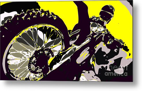 Motocross Metal Print featuring the digital art Motocross by Chris Butler