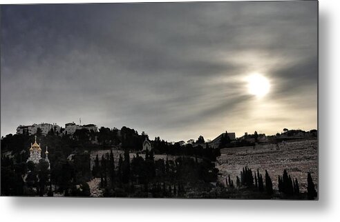 Israel Metal Print featuring the photograph Mount of Olives At Sunset Jerusalem Israel by Mark Fuller