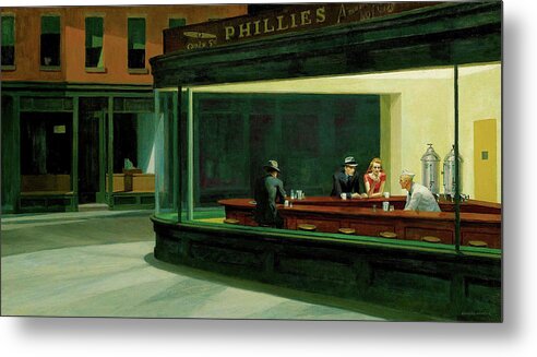 Nighthawks Metal Print featuring the Nighthawks by Edward Hopper