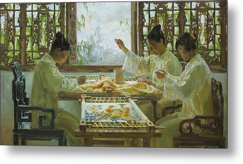 China Metal Print featuring the painting Patterns of eternity by Victoria Kharchenko