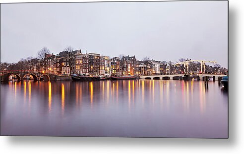 Tranquility Metal Print featuring the photograph Reflections Of The Amstel Amsterdam by All Rights Reserved - Copyright