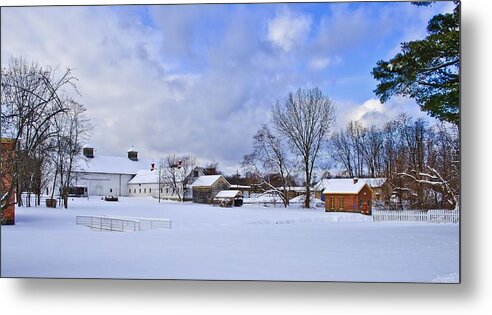 Shaker Metal Print featuring the photograph Shaker Barn Winter by Marisa Geraghty Photography