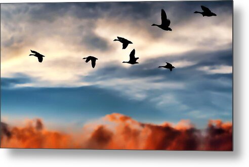 Silhouettes Metal Print featuring the digital art Silhouettes by Jeff S PhotoArt