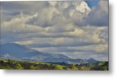 Linda Brody Metal Print featuring the photograph Storm Clouds from Santiago Canyon Road III by Linda Brody
