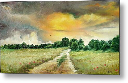 Summer Metal Print featuring the painting Summer by Sorin Apostolescu