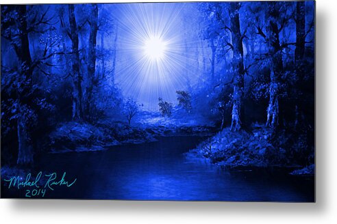 Sapphire Forest Metal Print featuring the painting The Sapphire Forest by Michael Rucker