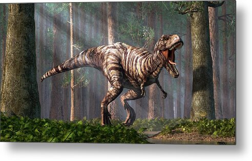 Tyrannosaurus Metal Print featuring the digital art TRex in the Forest by Daniel Eskridge