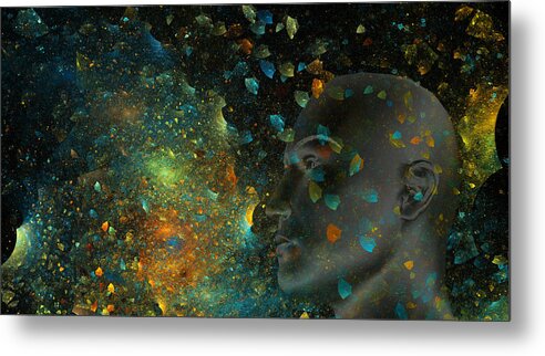 Fractal Metal Print featuring the digital art Universal Mind by Betsy Knapp