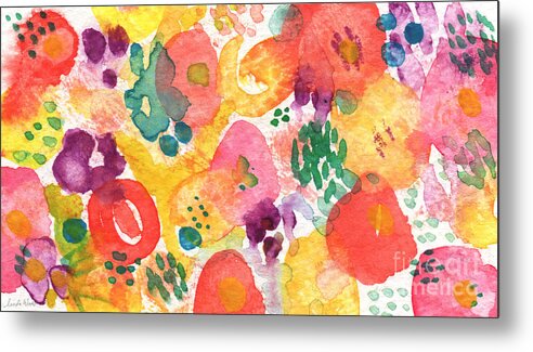Flowers Metal Print featuring the painting Watercolor Garden by Linda Woods