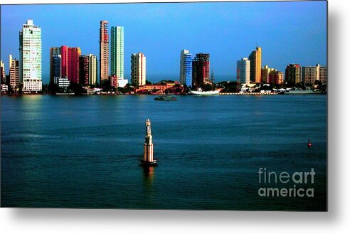 City Metal Print featuring the photograph Welcome to Cartagena Colombia by Ann Johndro-Collins