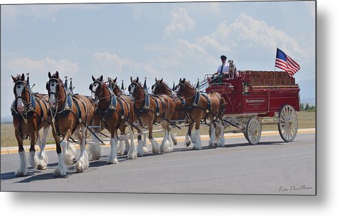 Clydesdales Metal Print featuring the mixed media World Renown Clydesdales 2 by Kae Cheatham