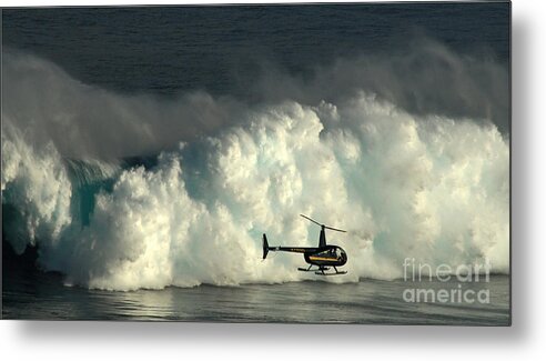 Surfing Metal Print featuring the photograph At Peahi by Vivian Christopher