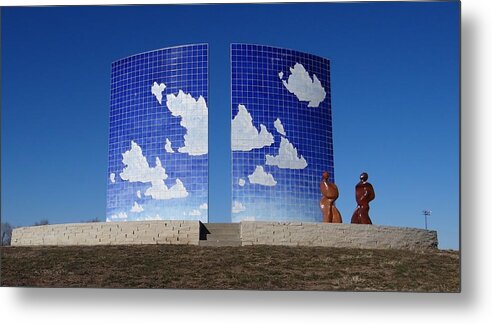 Blue Sky Sculpture Metal Print featuring the photograph Blue Sky Sculpture by Keith Stokes