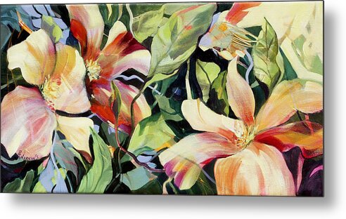 Flowers Metal Print featuring the painting Exravaganza by Rae Andrews