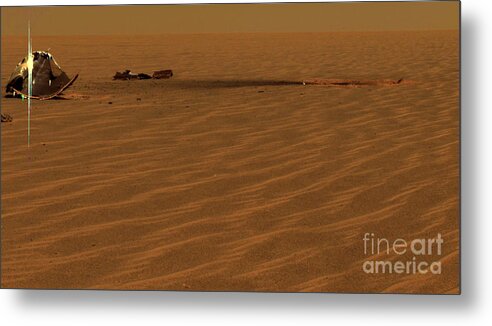 Science Metal Print featuring the photograph Mars Surface With Rovers Discarded Heat by NASA/Science Source