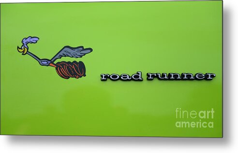 Plymoouth Road Runner In Lime Green Metal Print featuring the photograph Plymoouth Road Runner in Lime Green by Paul Ward