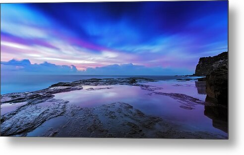 Sunrise Metal Print featuring the photograph Reflections of Pink and Blue by Mark Lucey