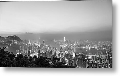 China Metal Print featuring the photograph Hong Kong skyline panorama #1 by Didier Marti