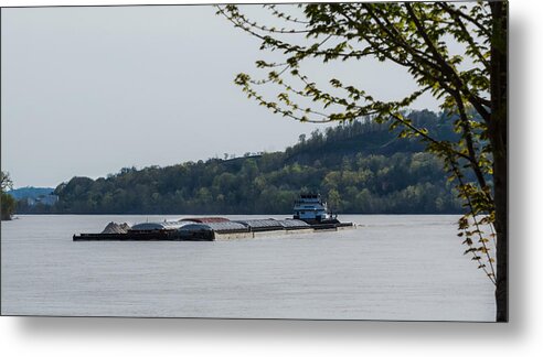 River Metal Print featuring the photograph Ohio River Barge by Holden The Moment
