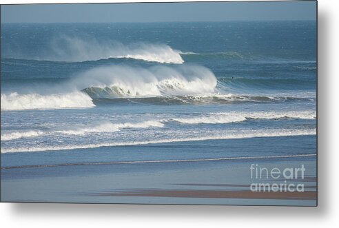 Newquay Metal Print featuring the photograph Windy Seas in Cornwall #1 by Nicholas Burningham