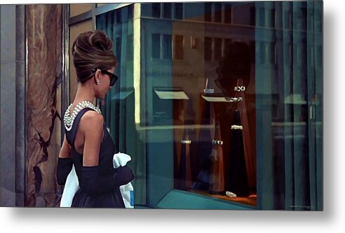 Audrey Hepburn Metal Print featuring the digital art Audrey Hepburn @ Breakfast at Tiffanys #3 by Gabriel T Toro