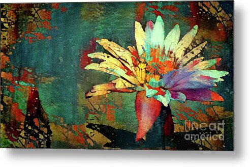 Aquatic Plant Metal Print featuring the digital art Jeweled Water Lilies #75 by Amy Cicconi