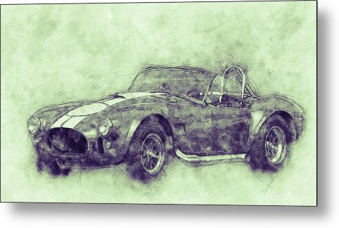 Ac Cobra Metal Print featuring the mixed media AC Cobra - Shelby Cobra 3 - 1962s - Automotive Art - Car Posters by Studio Grafiikka