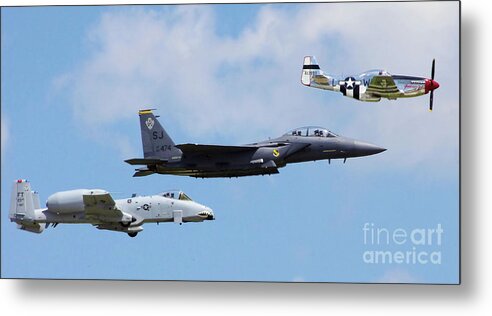 Usaf Metal Print featuring the photograph Air Force Legacy Flight by Stephen Roberson