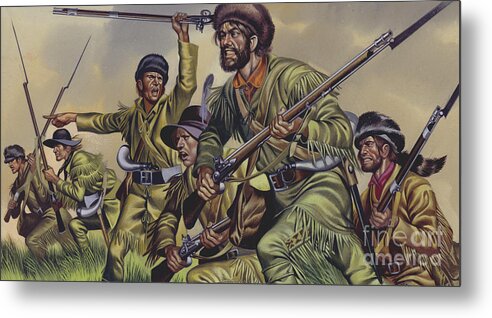 History Metal Print featuring the painting American frontiersmen by Ron Embleton
