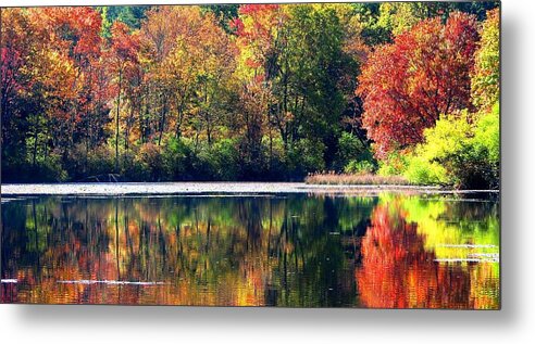 Lake Metal Print featuring the photograph Autumn At Laurel Lake by Angela Davies