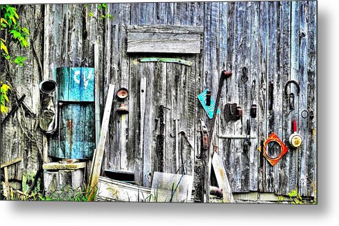 Barn Wall Metal Print featuring the photograph Barn Wall Display - Colour. by Jeremy Hall
