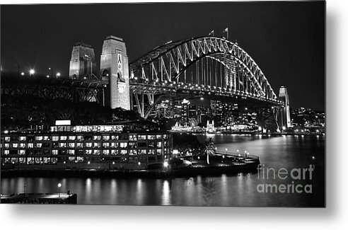 Beautiful Sydney Harbour In Black And White Metal Print featuring the photograph Beautiful Sydney Harbour in Black and White by Kaye Menner