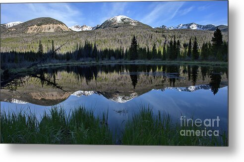 Rocky Mountain National Park; Water Reflection Metal Print featuring the photograph Beaver Pond Reflection by Jim Garrison