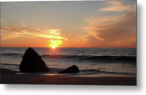 Sunset Metal Print featuring the painting Block Island Sunrise by Lael Rutherford